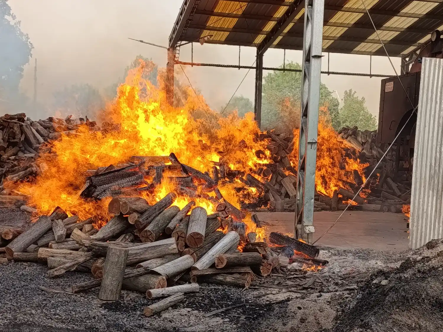 Unas 60 o 70 toneladas de leña se incendiaron. Foto: Gentileza.