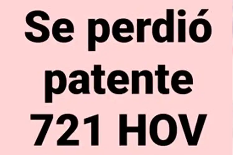 Buscan patente perdida