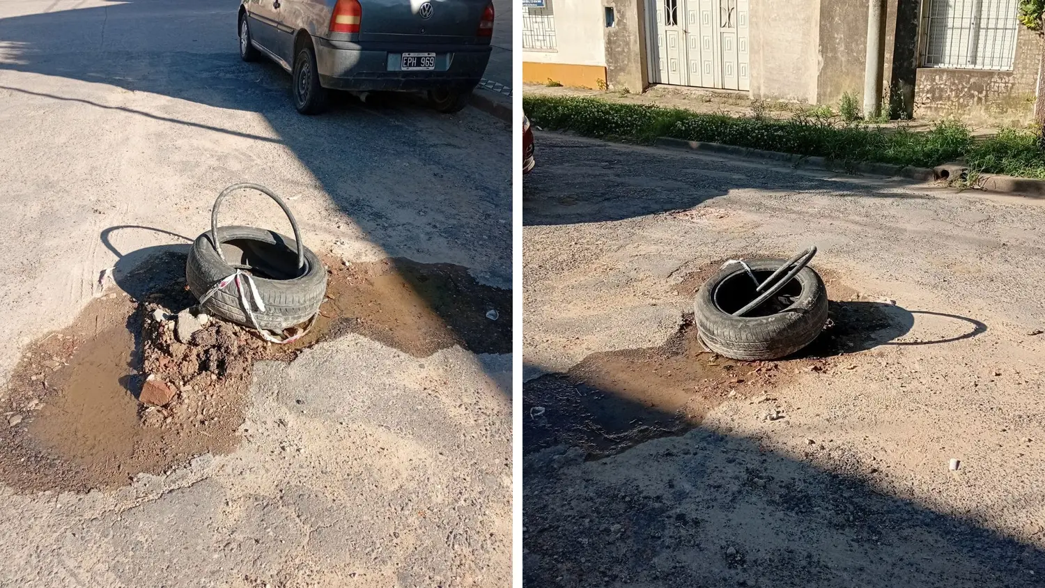 "Otro cráter señalizado por los vecinos"