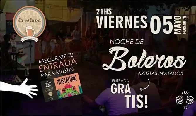 Noche de boleros en La Solapa y la previa de Mustafunk 
