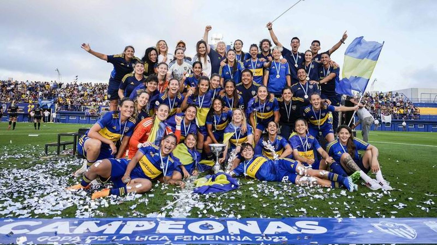 Estefanía Palomar festejó
el tetracampeonato de Boca