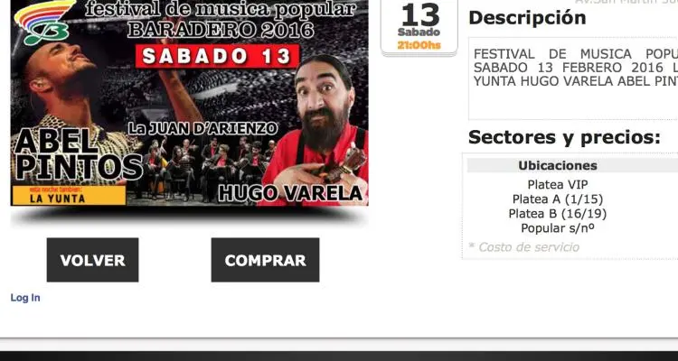 Festival de Baradero: Venta de entradas online