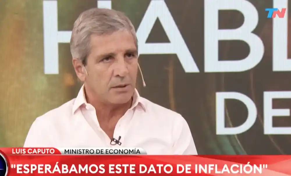 Luis Caputo sobre la inflación: "En septiembre o en octubre" podría ser del 1%