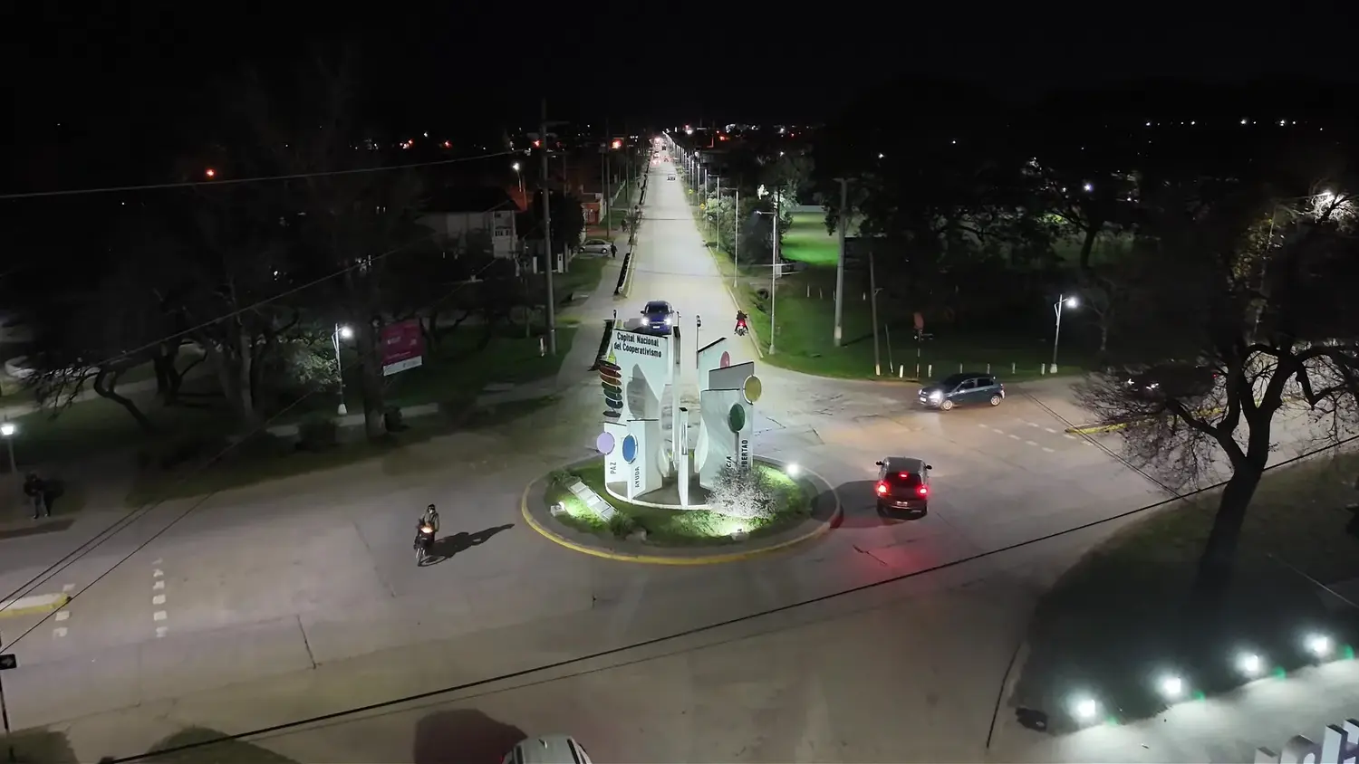 La Municipalidad de Sunchales habilitó la nueva iluminación LED de calle Güemes