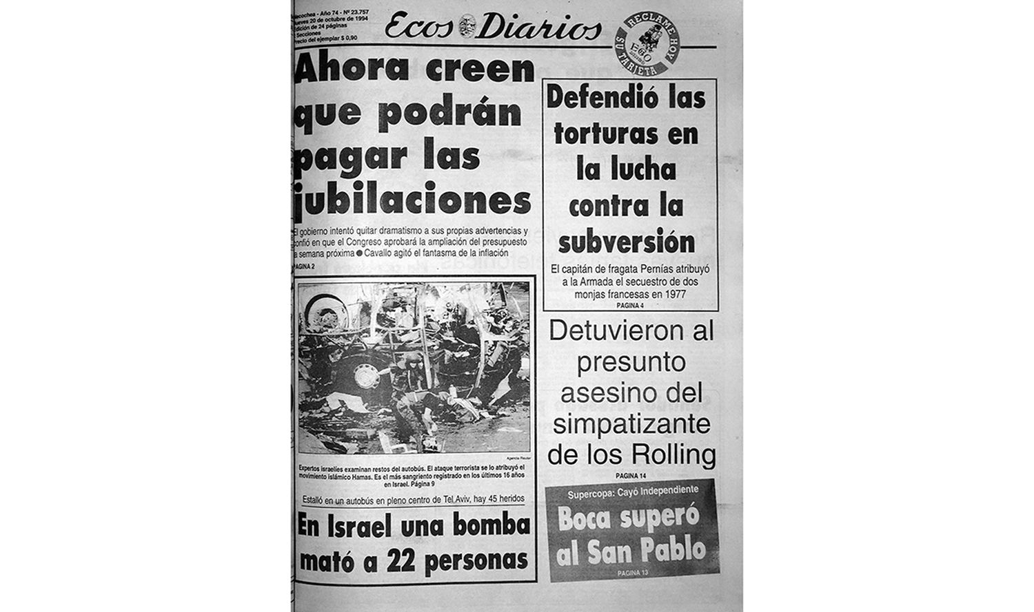 Jueves 20 de octubre de 1994