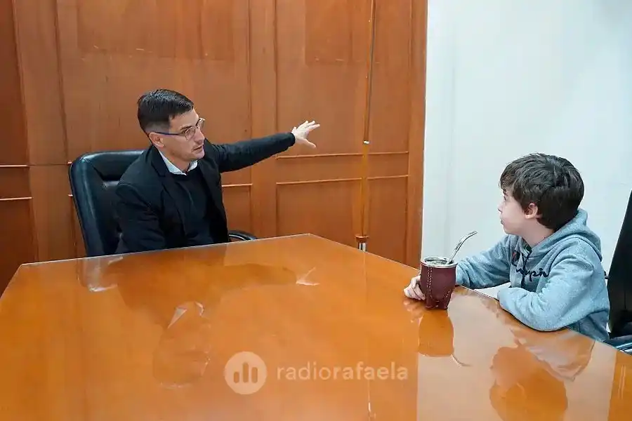 Stefano fue recibido también por el intendente de Rafaela Leo Viotti