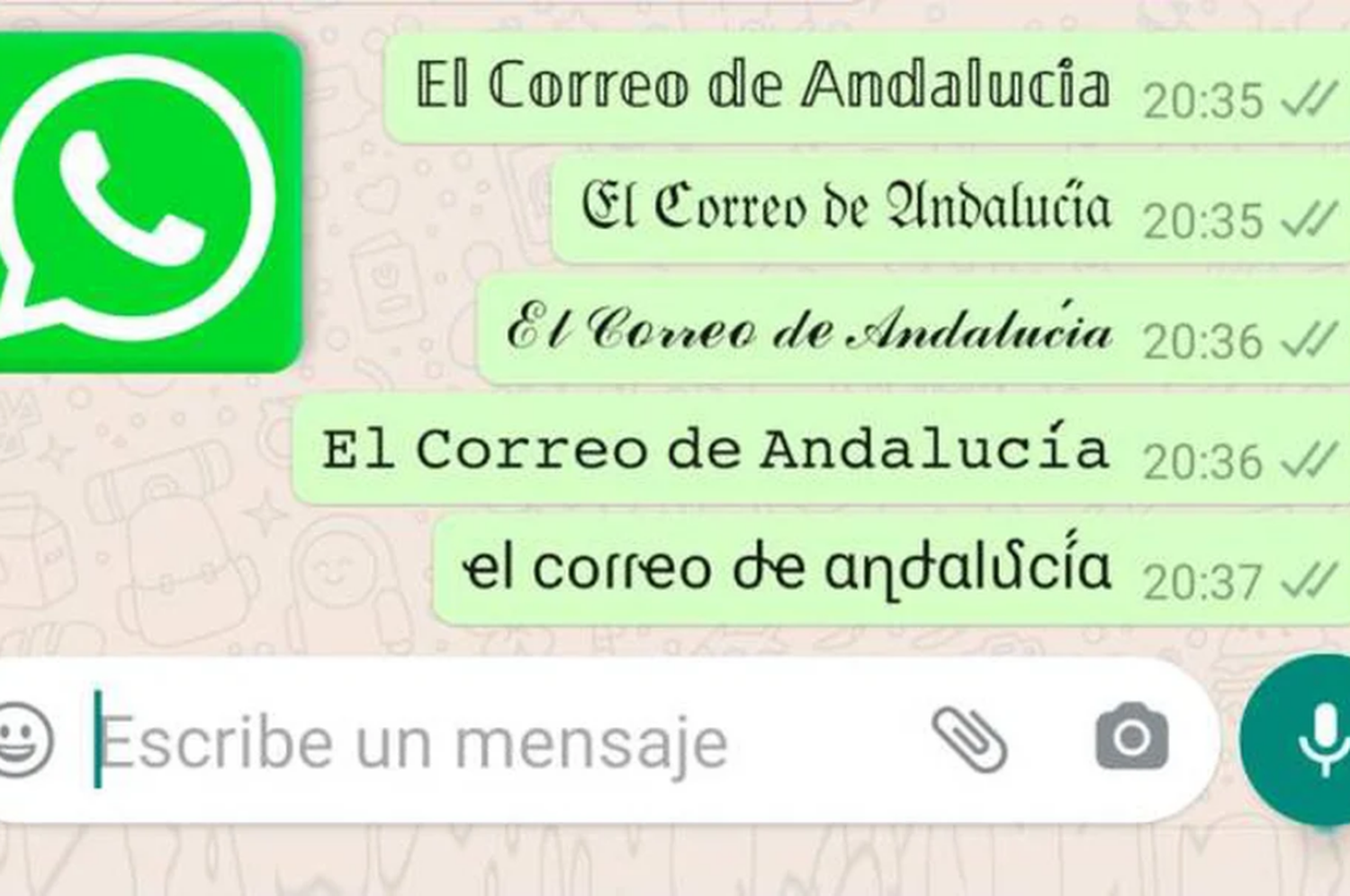 Cómo enviar mensajes con diferentes tipos de letra en WhatsApp