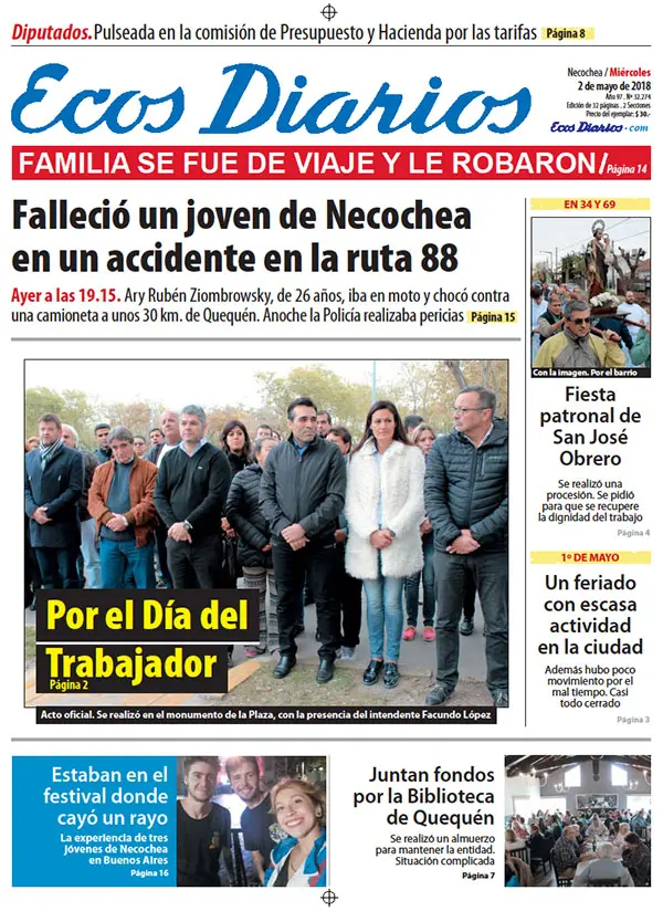 Tapa del 2 de mayo de 2018