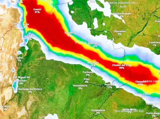 Anticipan lluvias intensas y acumulados de hasta 60 mm