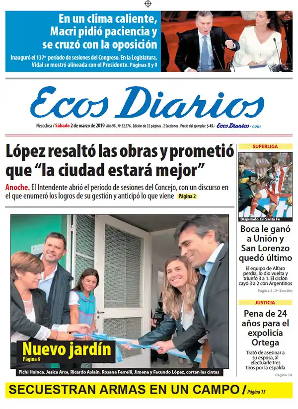 Tapa del 2 de marzo de 2019