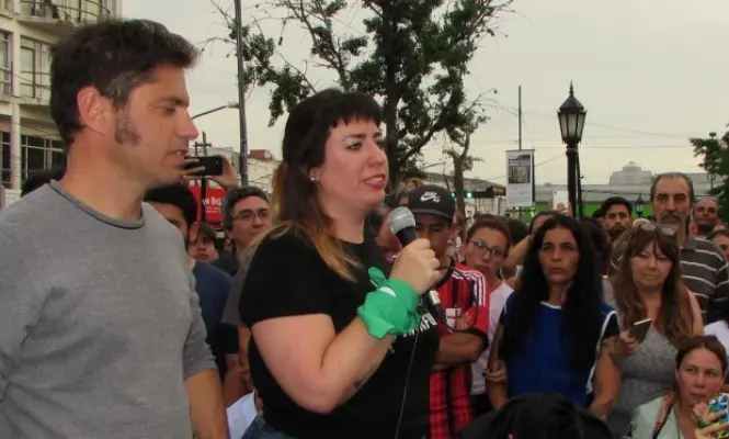Portos junto al diputado nacional Axel Kicillof, en Pilar.