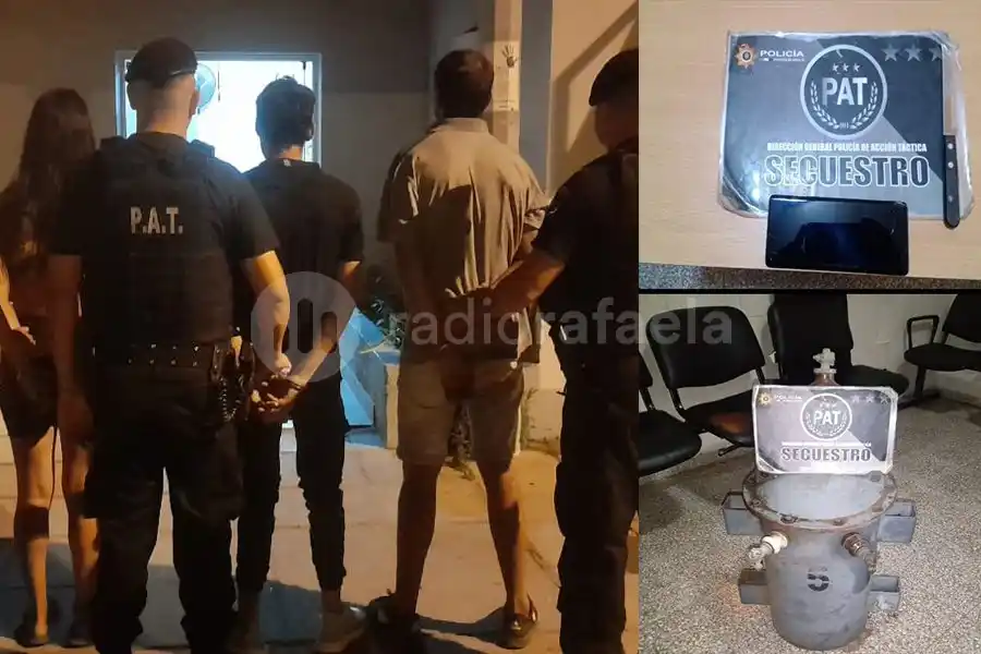 Les secuestraron un transformador, un celular y un cuchillo, pero quedaron detenidos