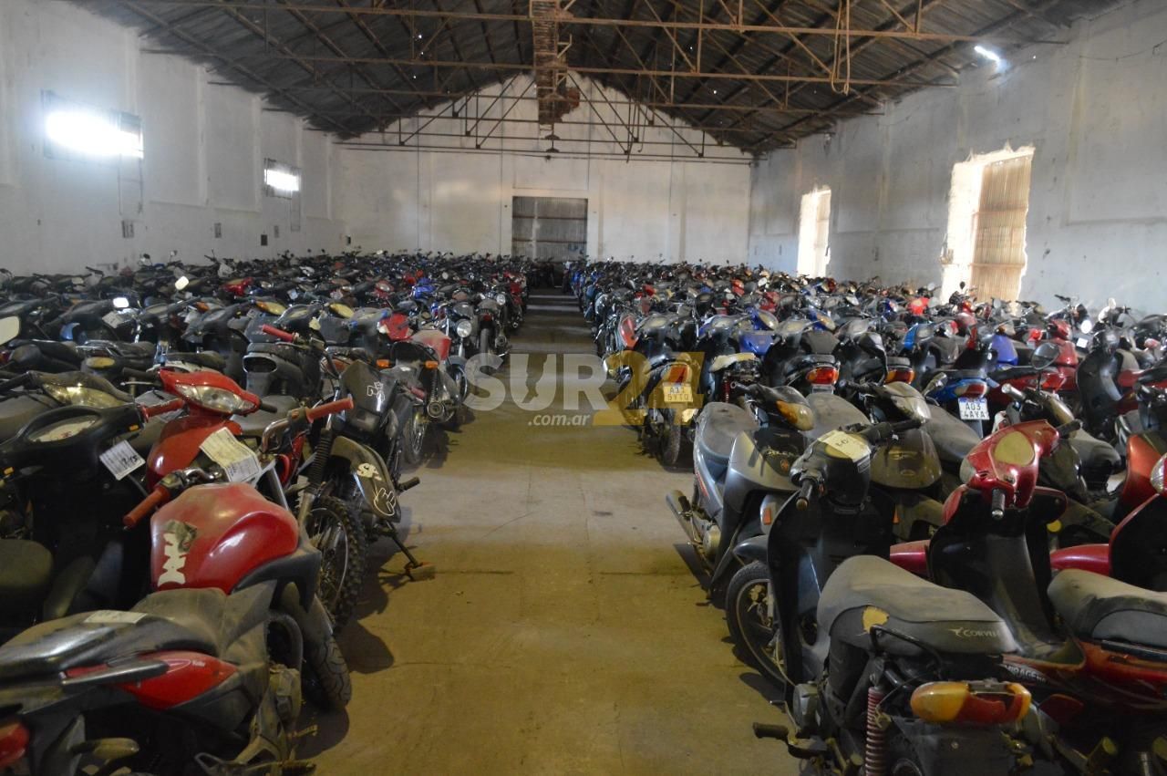 Motos en el Corralón Municipal de Venado Tuerto. Foto: Archivo.