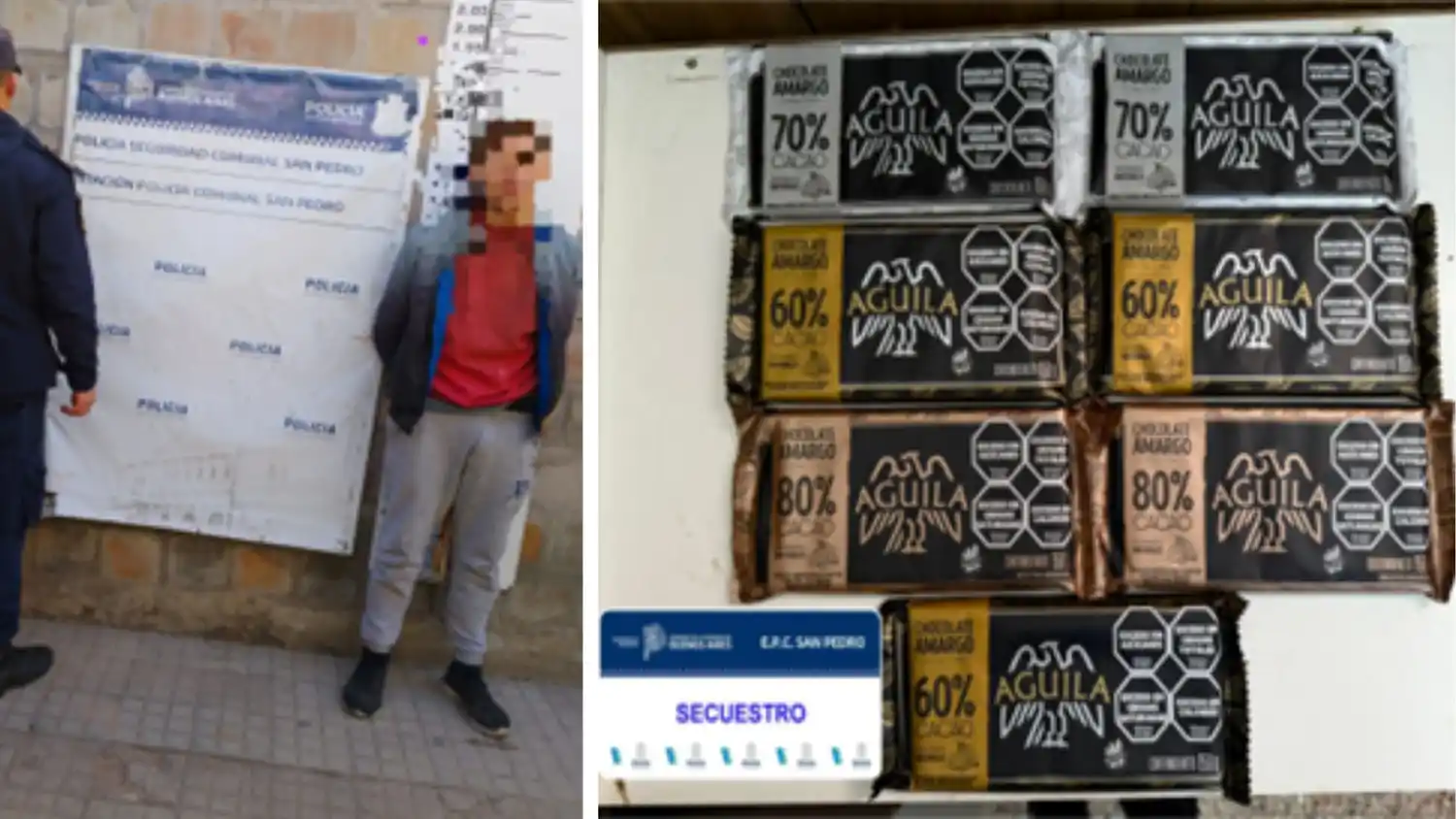 El hombre fue aprehendido por personal policial.