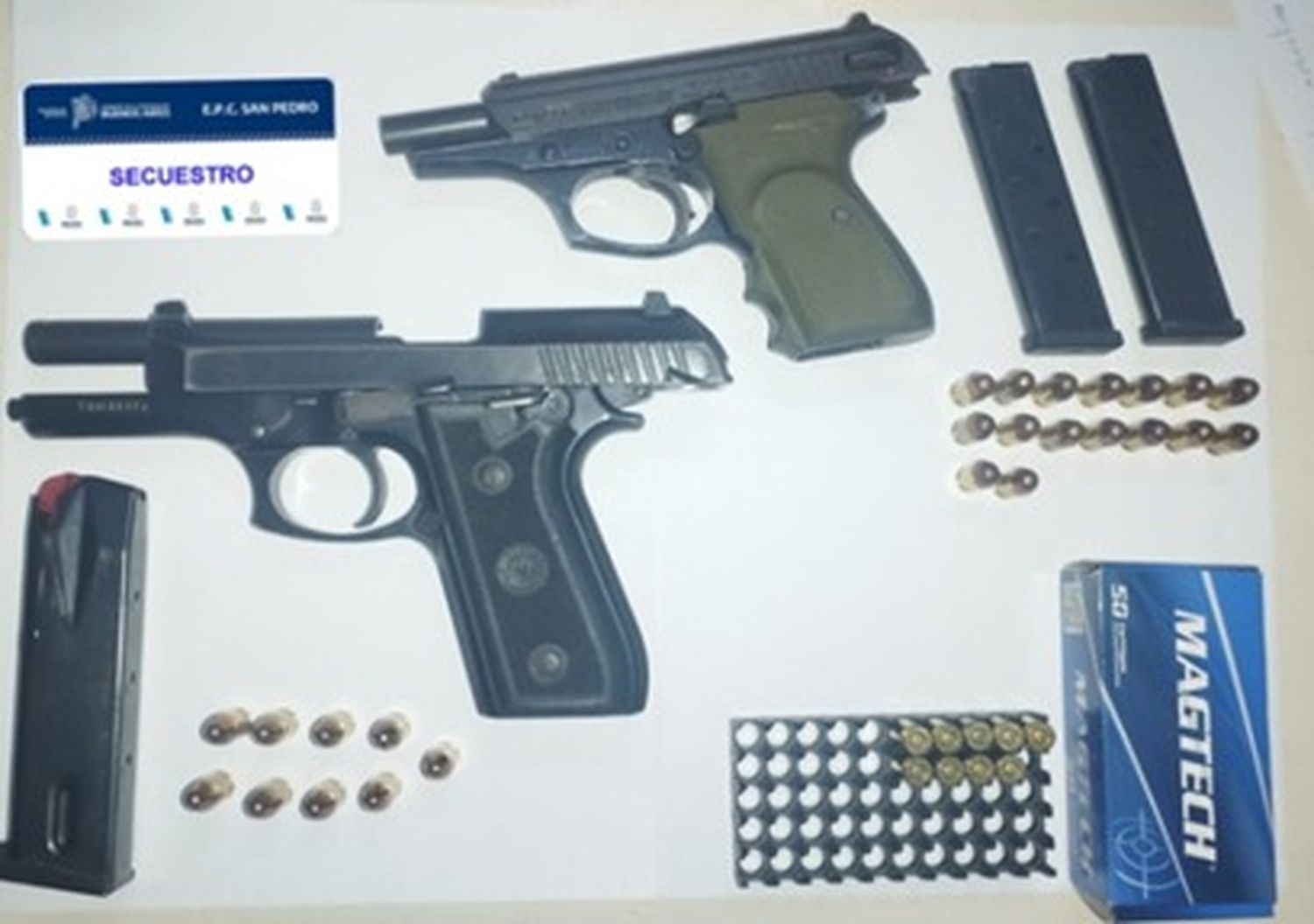 Armamento secuestrado al hombre de 59 años.