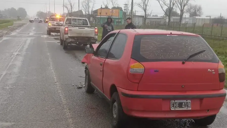 Una colisión por alcance se registró esta mañana en ruta 86 y calle 86, en medio de una densa neblina