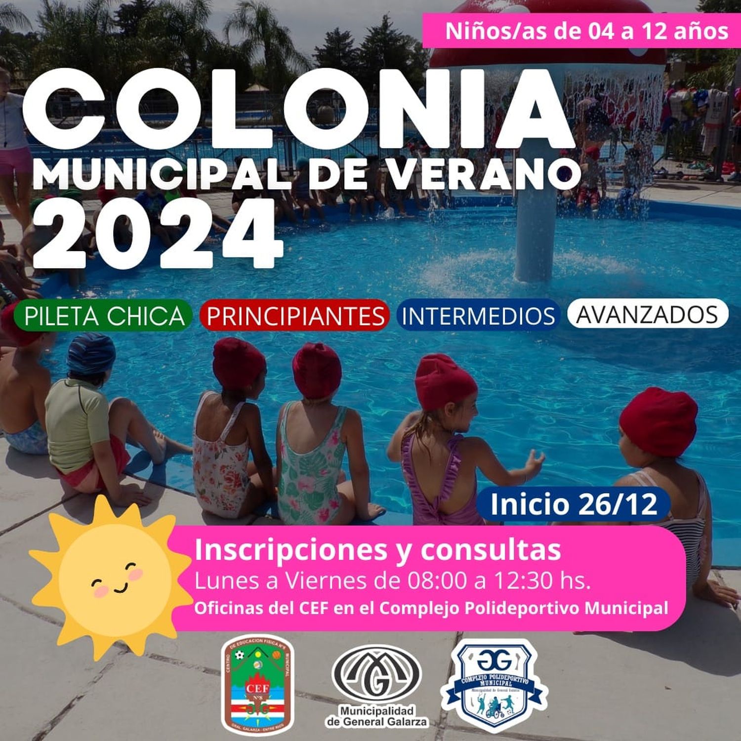 La Colonia Municipal de Vacaciones ha crecido y hoy se ha transformado en una propuesta que los niños esperan cada verano en General Galarza, gracias al  trabajo de una Comuna que prioriza el acceso igualitario de todos a la vida social, deportiva y cultural de una localidad en pleno crecimiento.