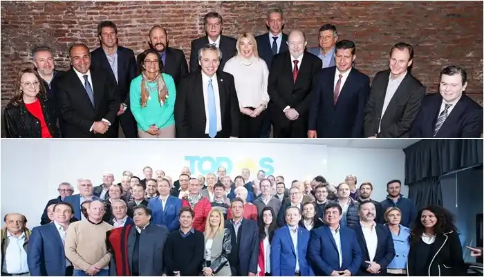 Jornada de fotos con "Todos": Kicillof con intendentes y Alberto con gobernadores peronistas