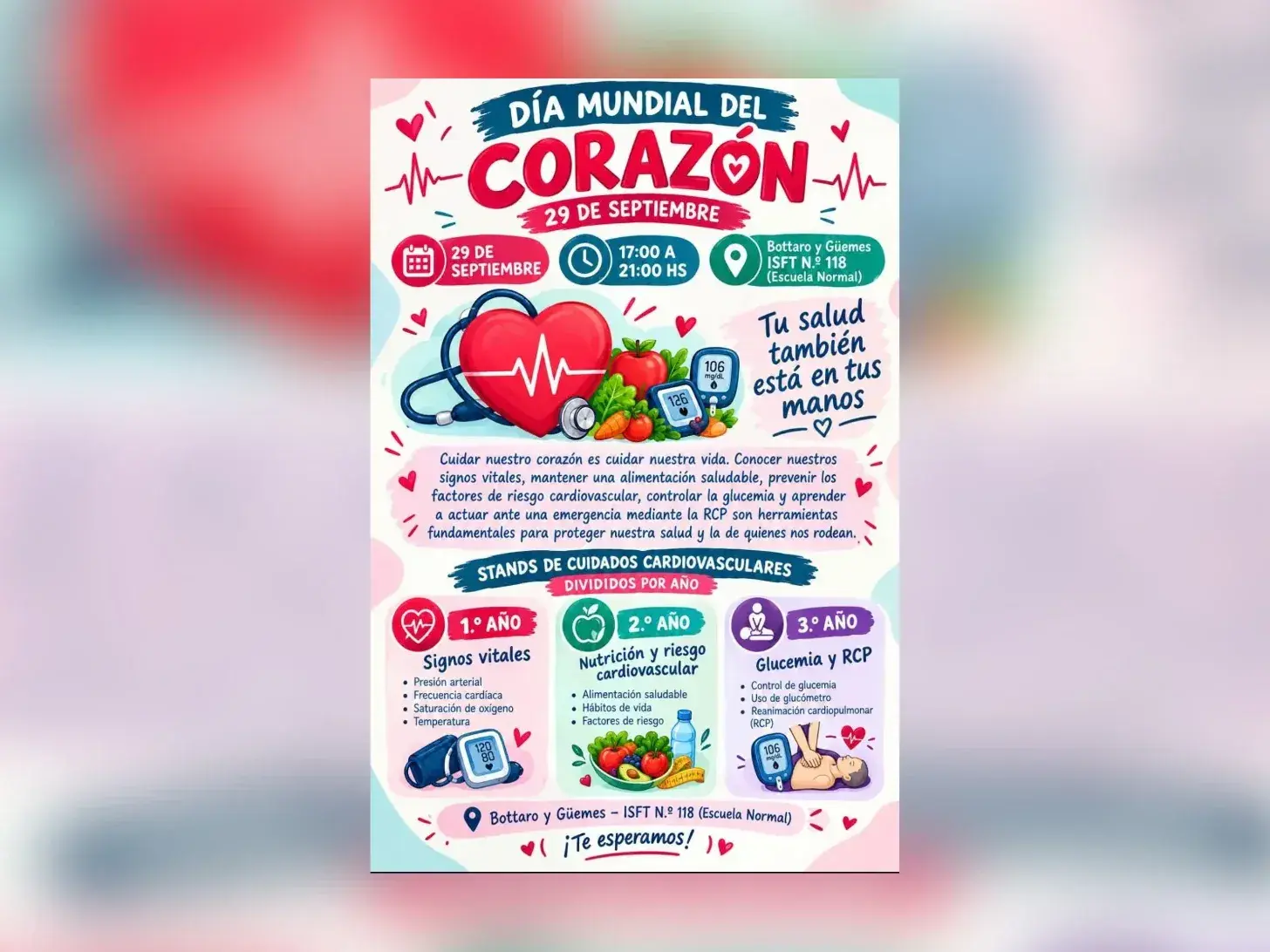 Día Mundial del Corazón: estudiantes de enfermería harán una jornada de controles gratuitos