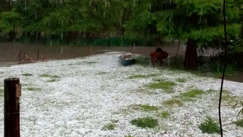 Granizo en la zona de Ibicuy