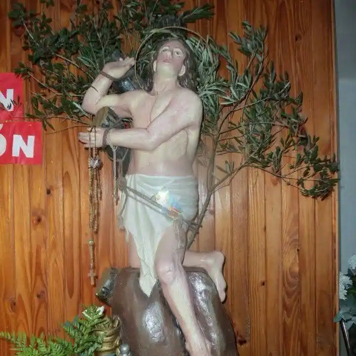 La imagen de San Pantaleón que está en la capilla- Donación del Sr. Bichilani-