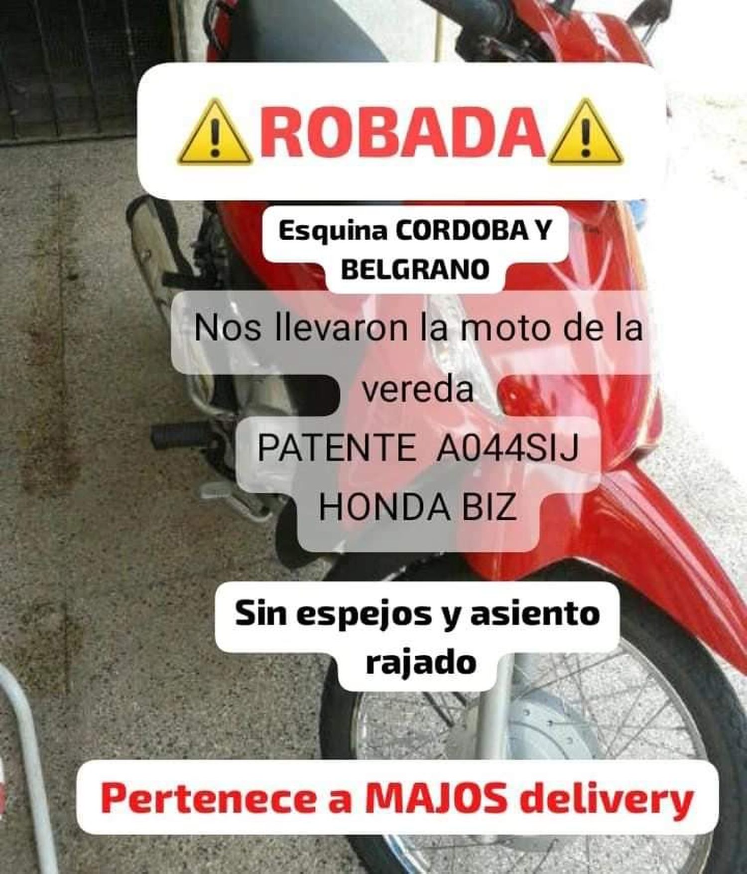 Robo de moto, Firmat - 1