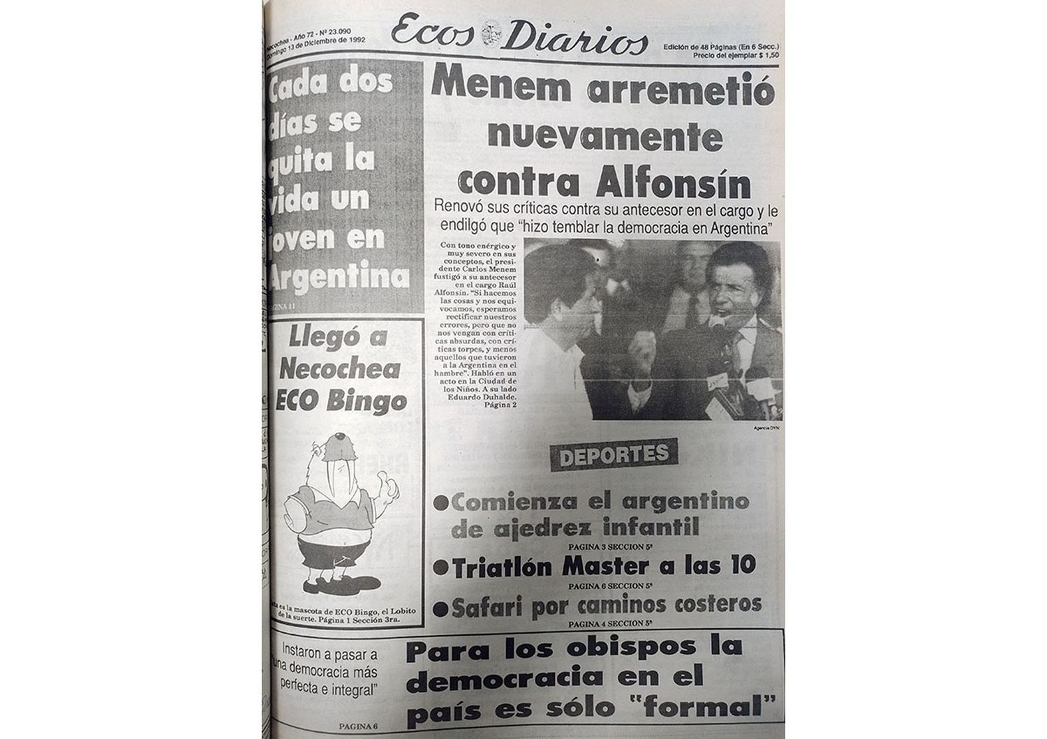 Domingo 13 de diciembre de 1992