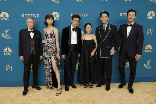 El elenco de El juego del calamar. Foto AFP