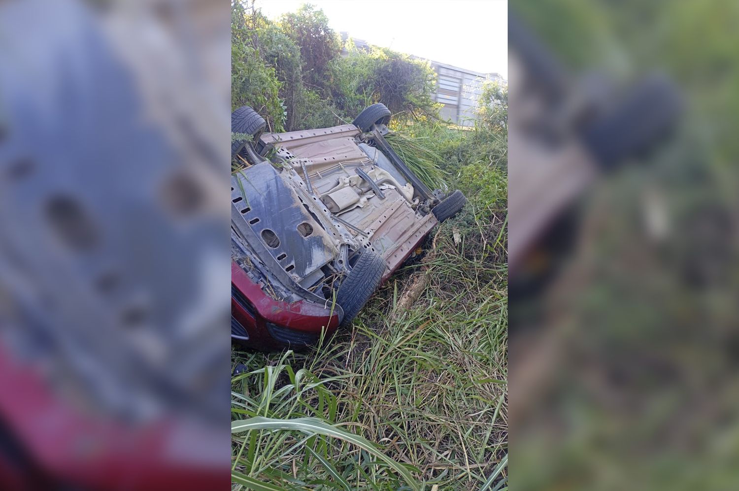 Un auto sufrió un grave vuelco sobre la Ruta Nacional 34