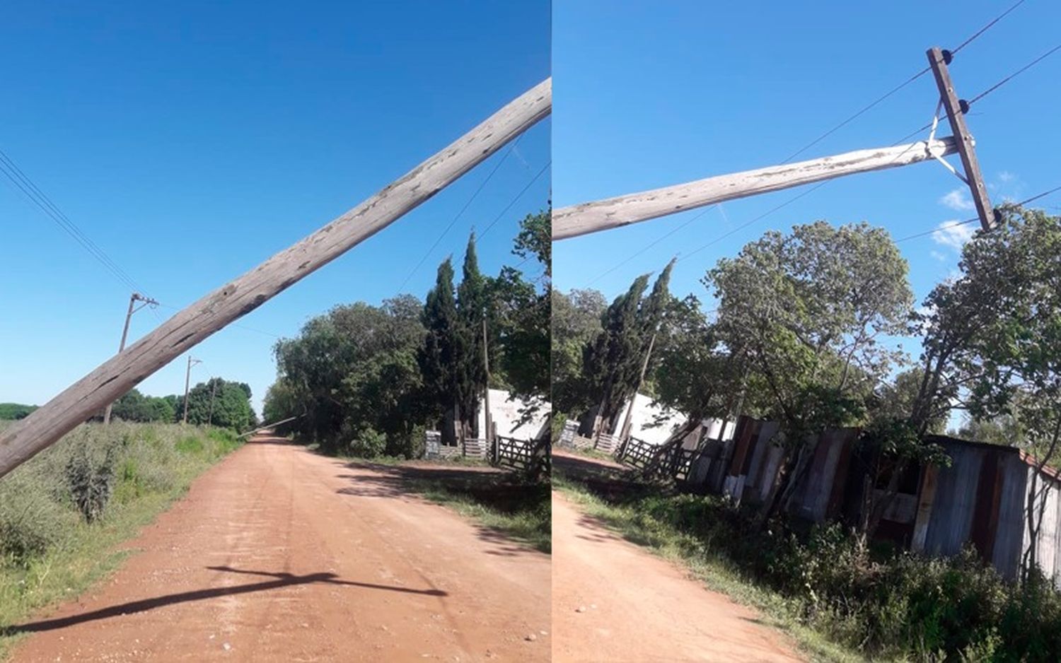 Tormenta: sin luz en Lavalle al 1900 y 4 postes caídos