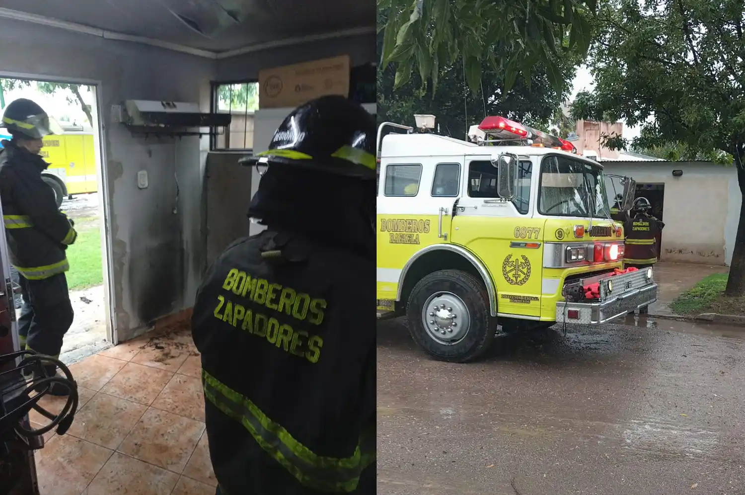 Se incendió un secarropas y el fuego alcanzó el cielorraso, la pared y algunos muebles