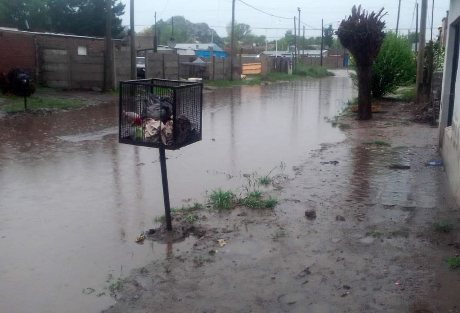 Las intensas lluvias provocaron anegamiento  de calles y el ingreso de agua en viviendas