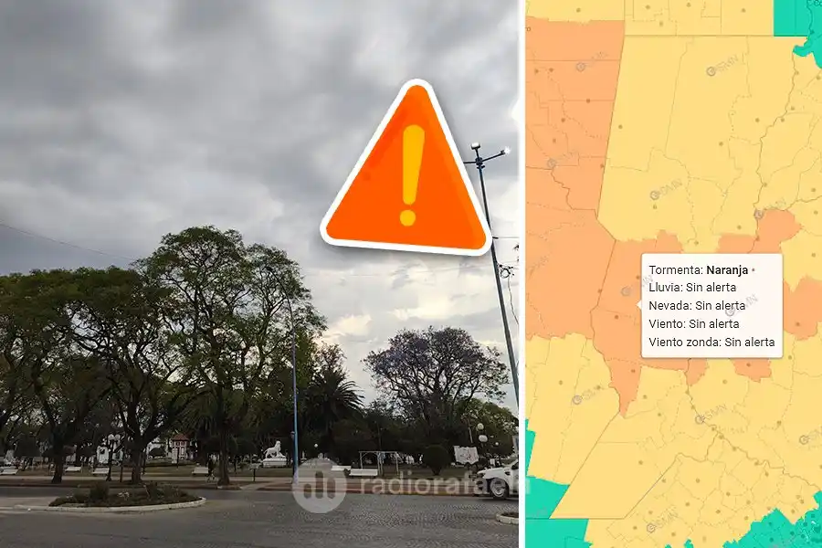 ¡Atención! Emitieron un Alerta Naranja por tormentas que involucra a Rafaela