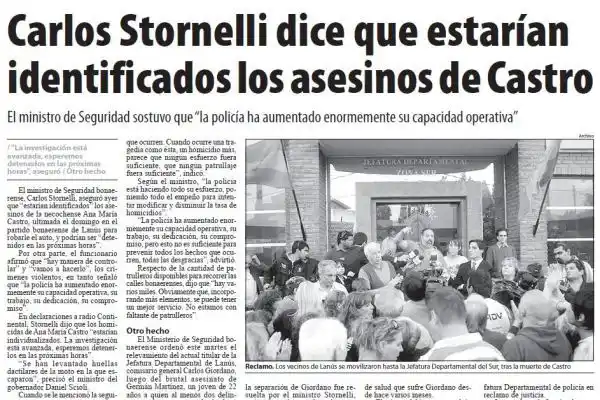 Once años y nunca se hizo  justicia por la muerte de Castro