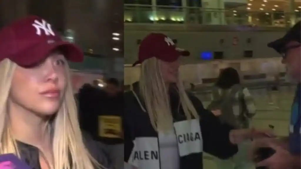 La actitud de Wanda Nara cuando un hombre se cayó en pleno aeropuerto (Foto: Captura eltrece)