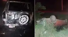 Gualeguay: en menos de una hora una camioneta se incendió y un auto volcó