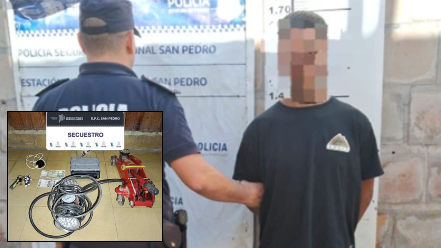 Lo detuvieron por violentar y robar en un auto estacionado en calle 25 de Mayo