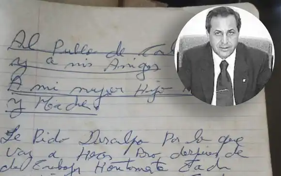 A más de 23 años de su muerte, hijo de exintendente de Casares pide que se preserve el cuadernillo con su última carta