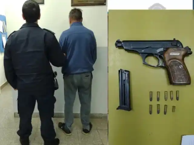 Aprehendieron a un hombre que salió a la calle en calzoncillos y con un arma de fuego