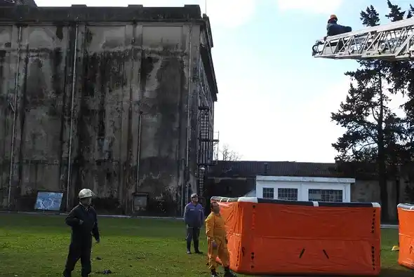 Los Bomberos realizaron una capacitación en el predio del ex Frigorífico