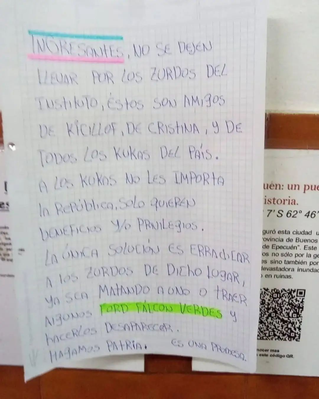 amenaza profesorado Monte grande