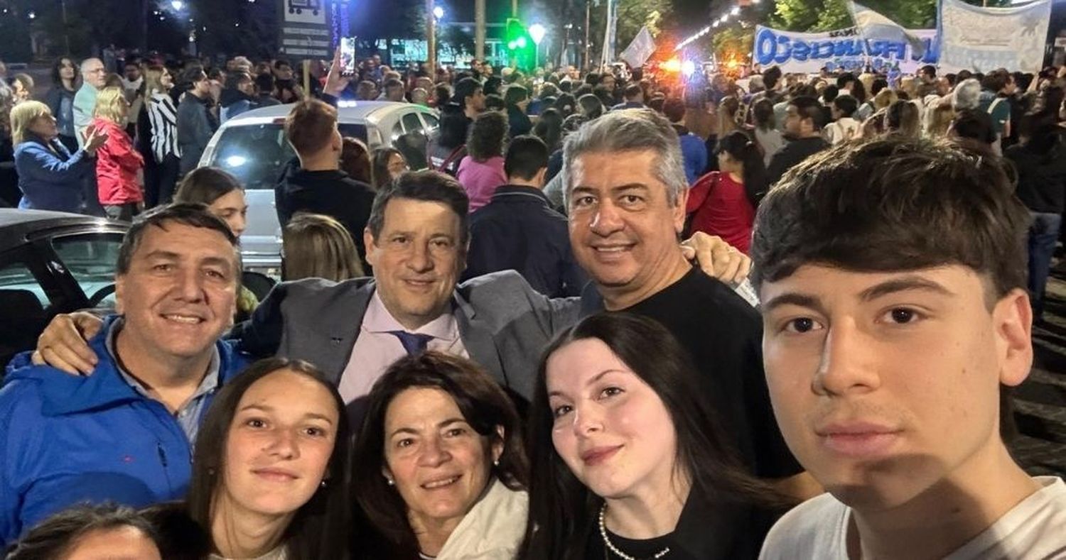 Cristian Canalis durante la marcha universitaria.