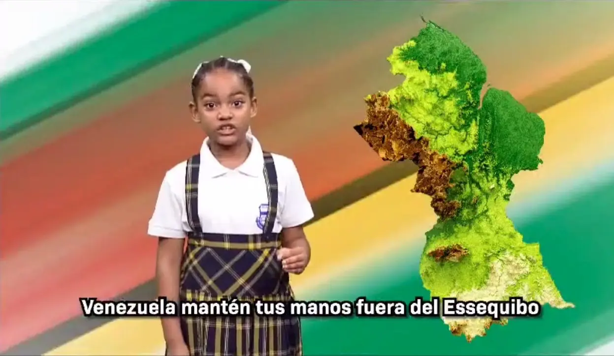¡MENSAJE SIN ARGUMENTOS LEGALES! Guyana utiliza a niños para negar que el Esequibo pertenece a Venezuela
