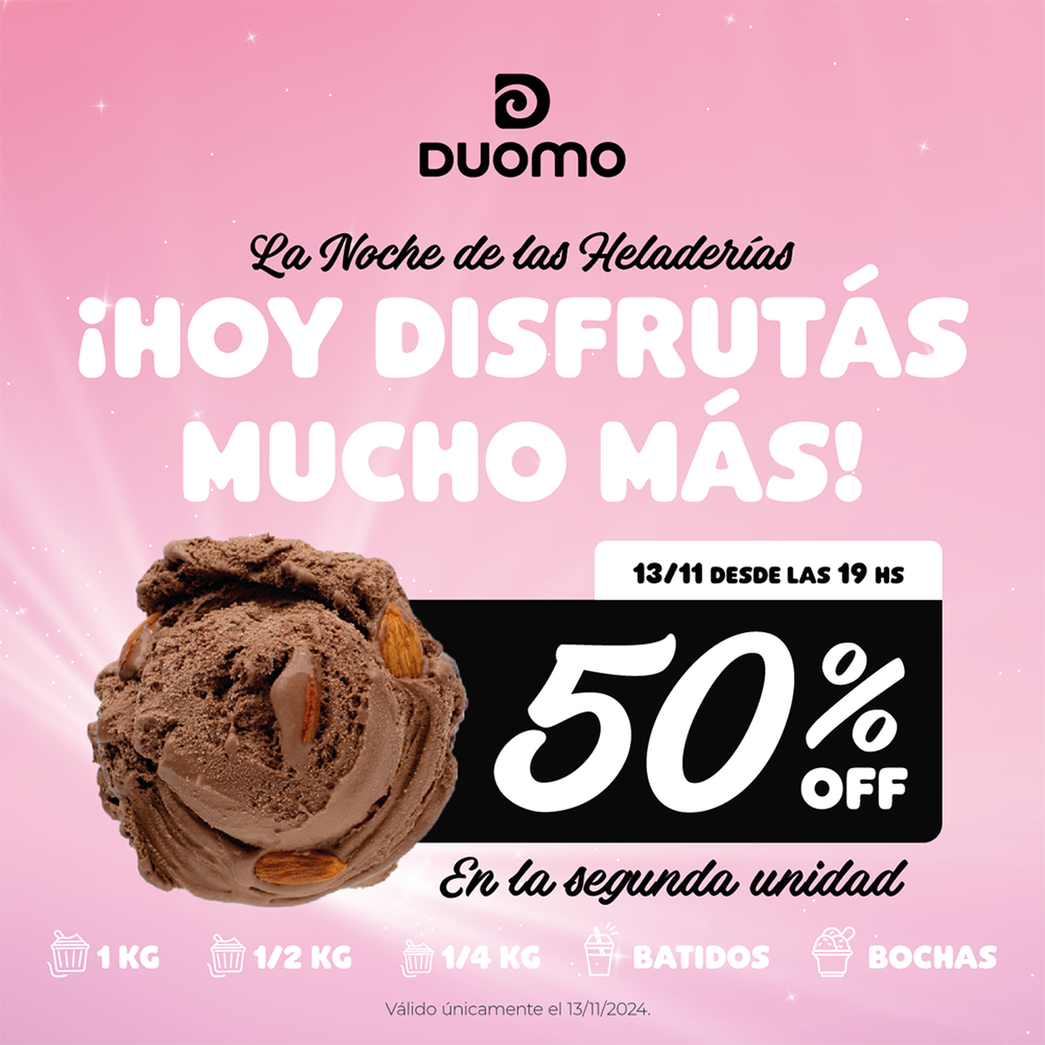 Duomo se suma a La Noche de las Heladerías con una oferta irresistible