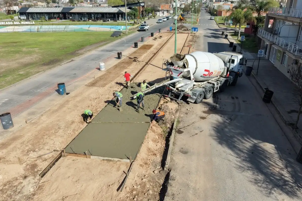 Comenzaron a hormigonar las nuevas plazoletas de Avenida Parque