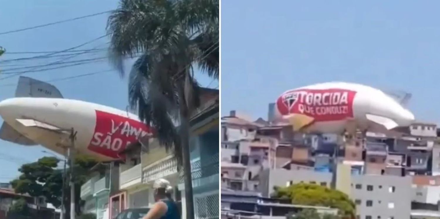 Un dirigible del Sao Paulo se estrelló en la previa del partido de Copa Libertadores