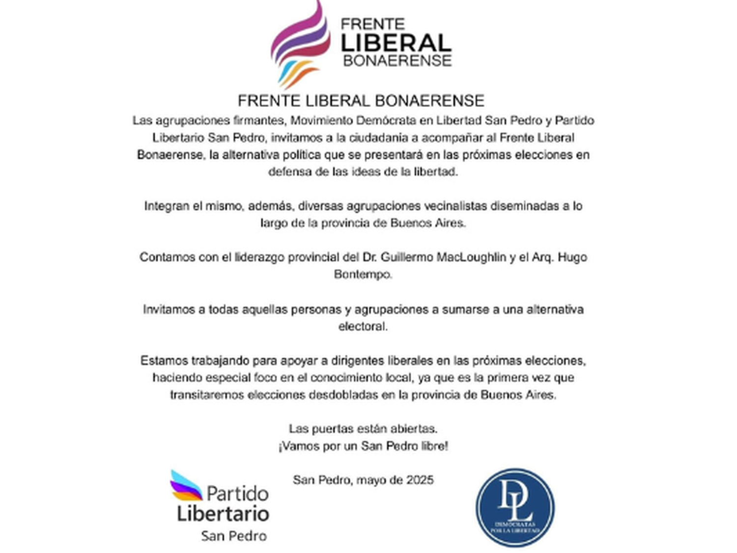Frente Liberal Bonaerense - flyer