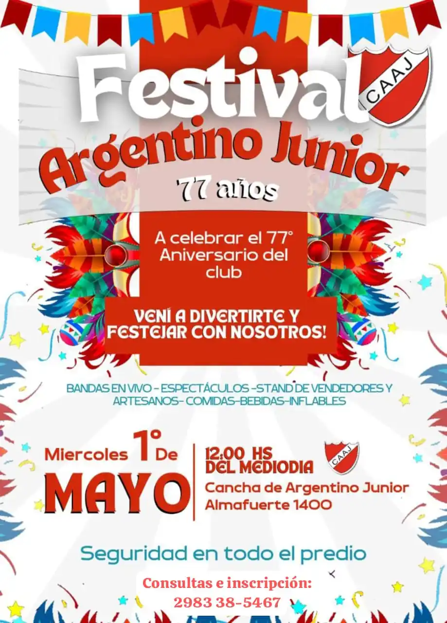 Argentino Juniors realiza un Festival por su 77º aniversario
