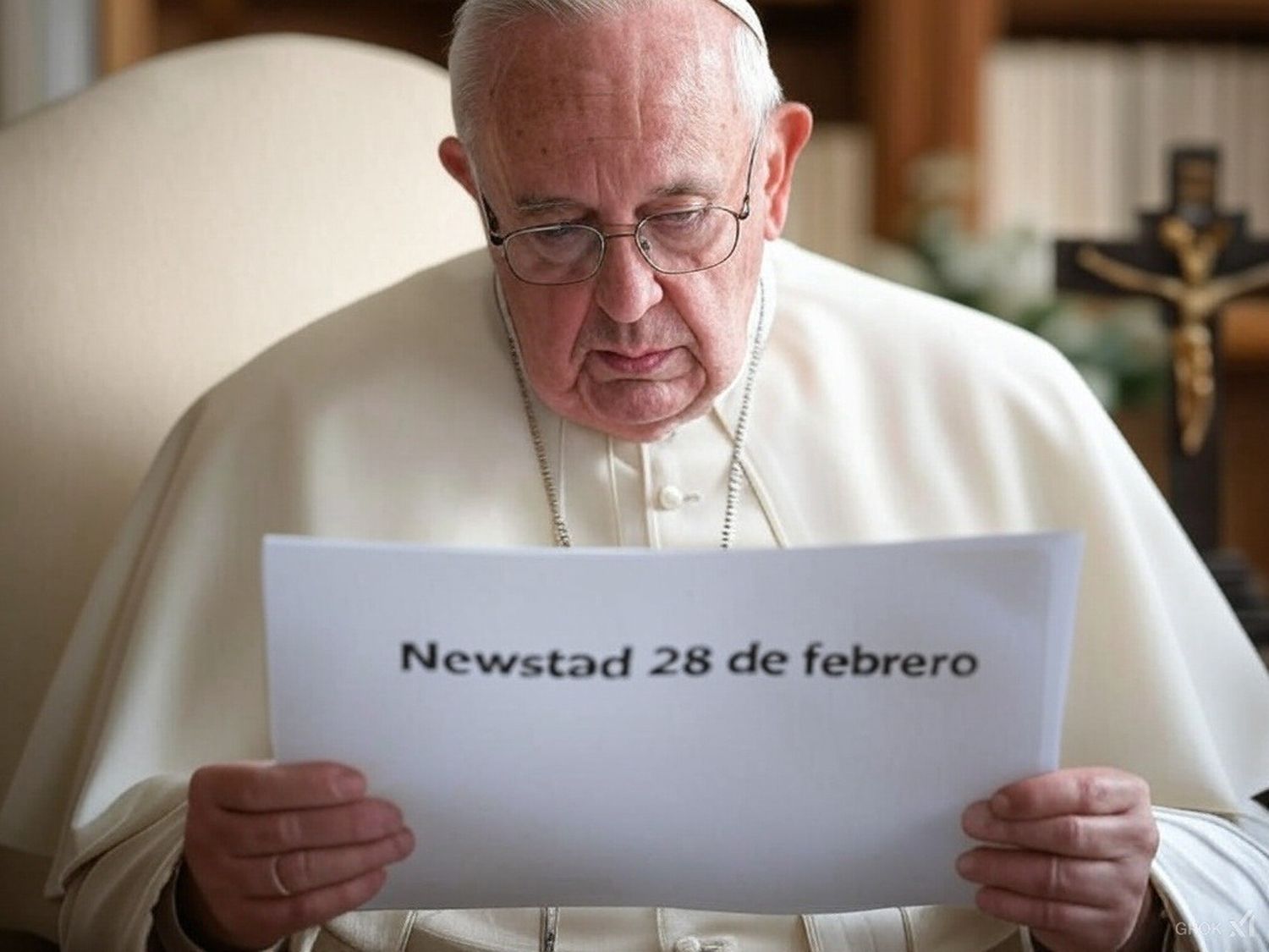 Santoral. Francisco, leyendo el Santoral del 28 de febrero.