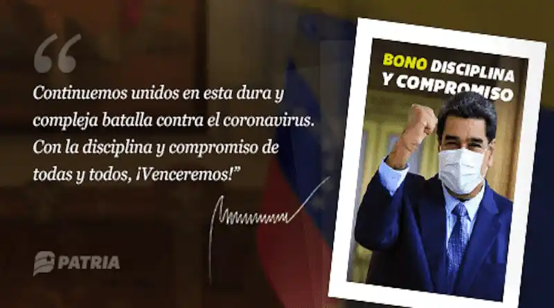 OTRO MÁS: régimen deposita bono «disciplina y compromiso»